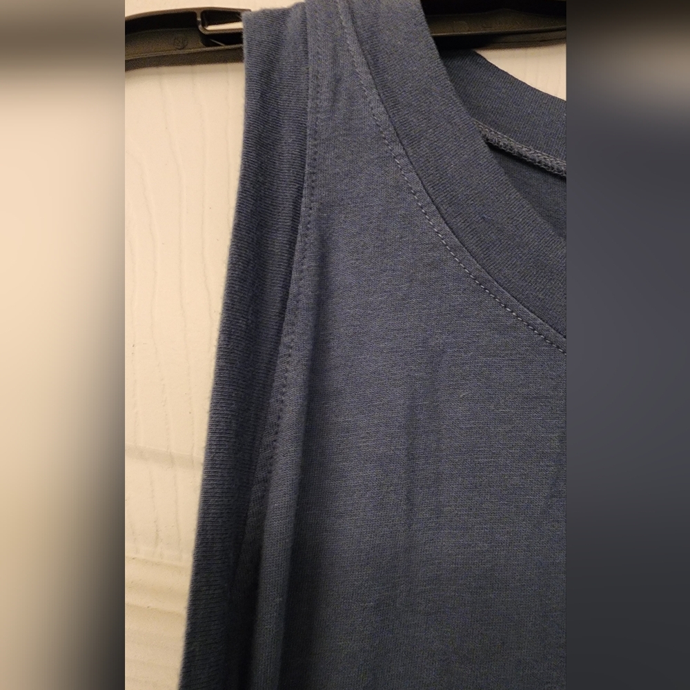 Michael Stars Solange tie waist jersey maxi dress in pebble Blue - Picture 6 of 11